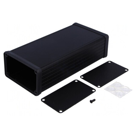 Carcasă aluminiu neagră 103x160x53 mm | Electronic-mag.ro | Componente Electronice