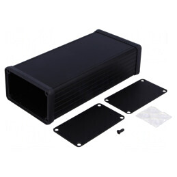 Carcasă aluminiu neagră 103x160x53 mm | Electronic-mag.ro | Componente Electronice