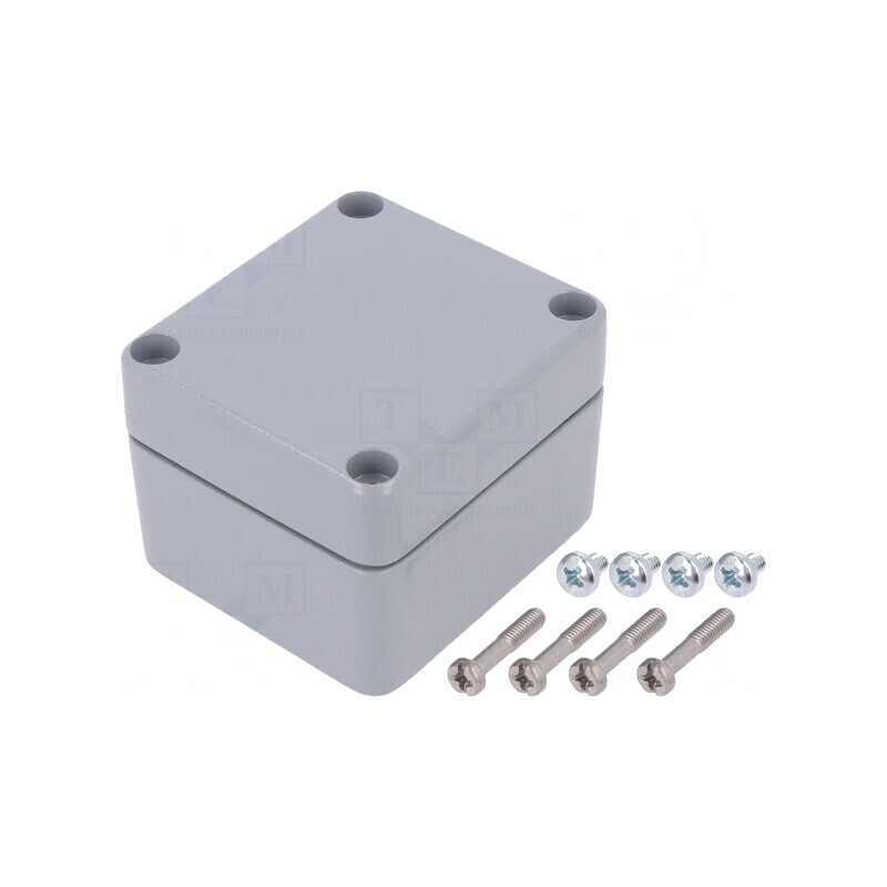 Carcasă universală aluminiu gri 60x66x46 mm | Electronic-mag.ro | Componente Electronice