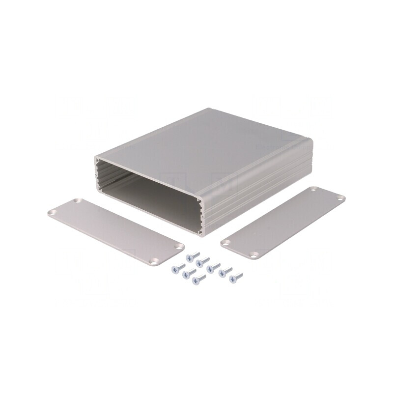 Carcasă aluminiu gri AKG 105x120x30mm | Electronic-mag.ro | Componente Electronice