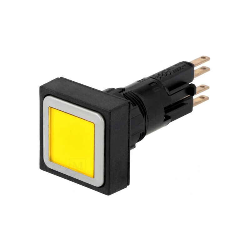 Comutator apăsare 16mm galben 2 poziții | Electronic-mag.ro | Componente Electronice