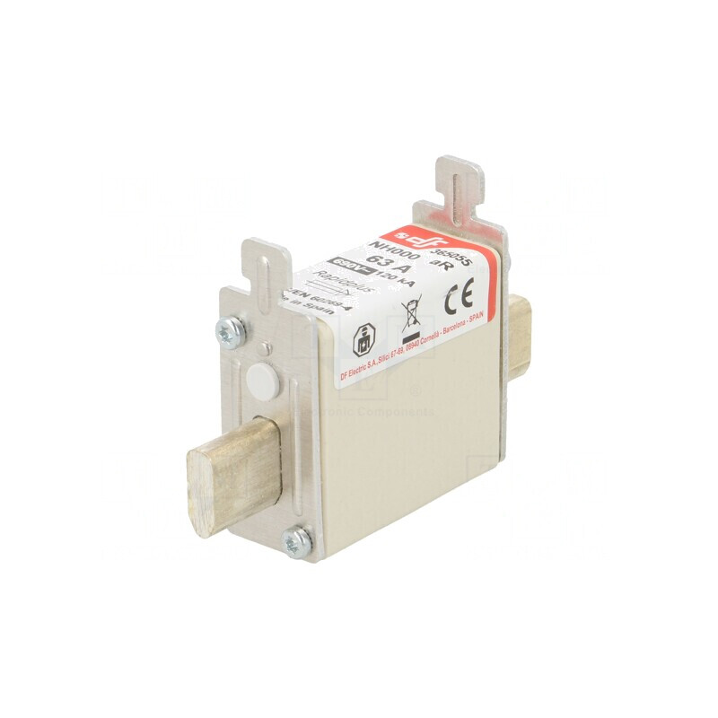 Siguranță aR 63A 690VAC 440VDC Argintie NH000 | Electronic-mag.ro | Componente Electronice