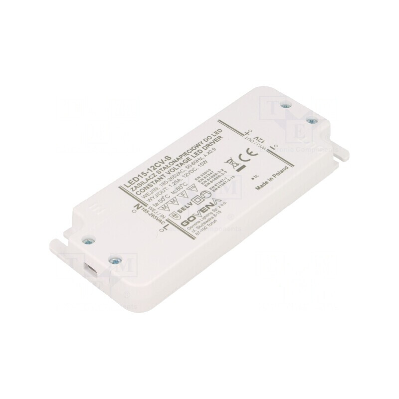 Alimentator LED 15W 12V 1.25A IP20 | Electronic-mag.ro | Componente Electronice
