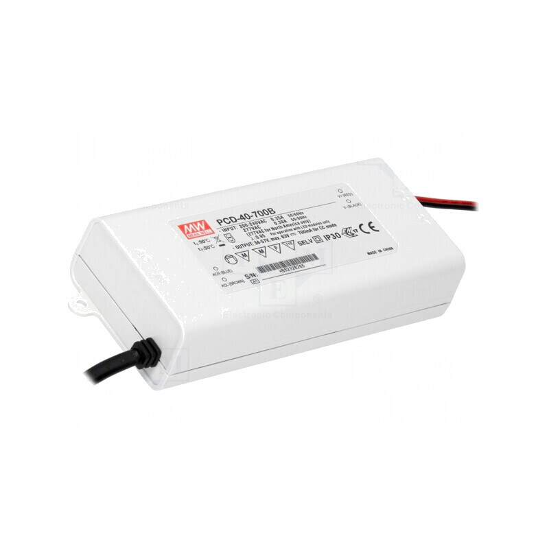 Alimentator LED 39,9W 34-57VDC 700mA PCD-40-700B | Electronic-mag.ro | Componente Electronice