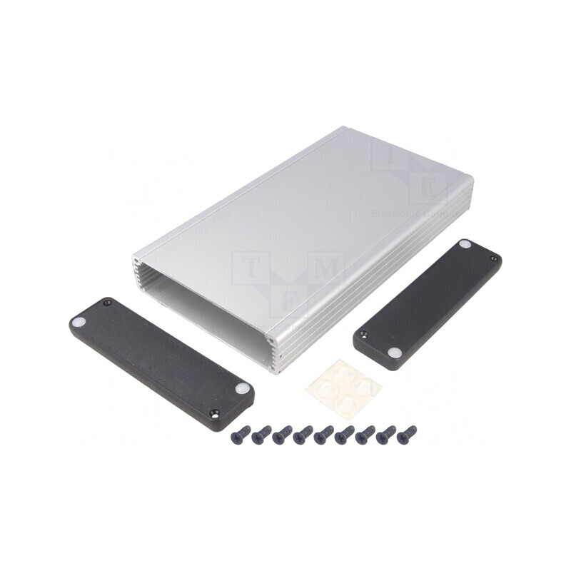 Carcasă aluminiu gri 125x220x30mm | Electronic-mag.ro | Componente Electronice