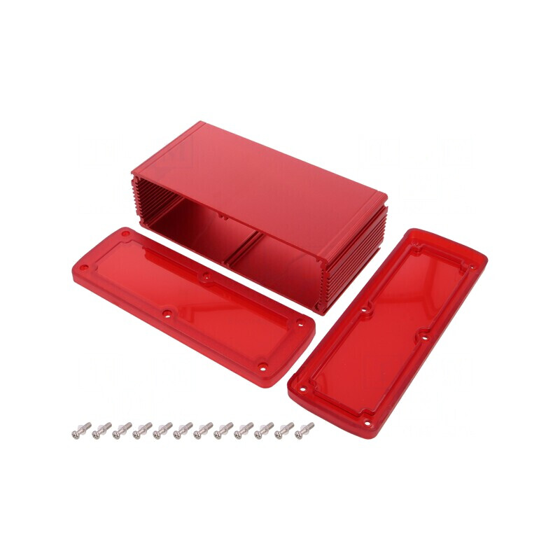 Carcasă Universală Aluminiu Roșu 177.6mm x 89mm x 61.1mm | Electronic-mag.ro | Componente Electronice