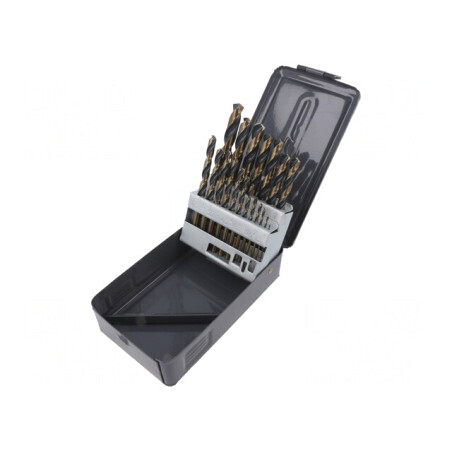 Set 19 Burghie Metal HSS în Cutie Metalică | Electronic-mag.ro | Componente Electronice
