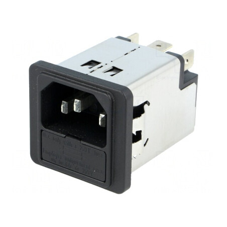 Conector de alimentare AC soclu tată 6A 250V IEC 60320 | Electronic-mag.ro | Componente Electronice