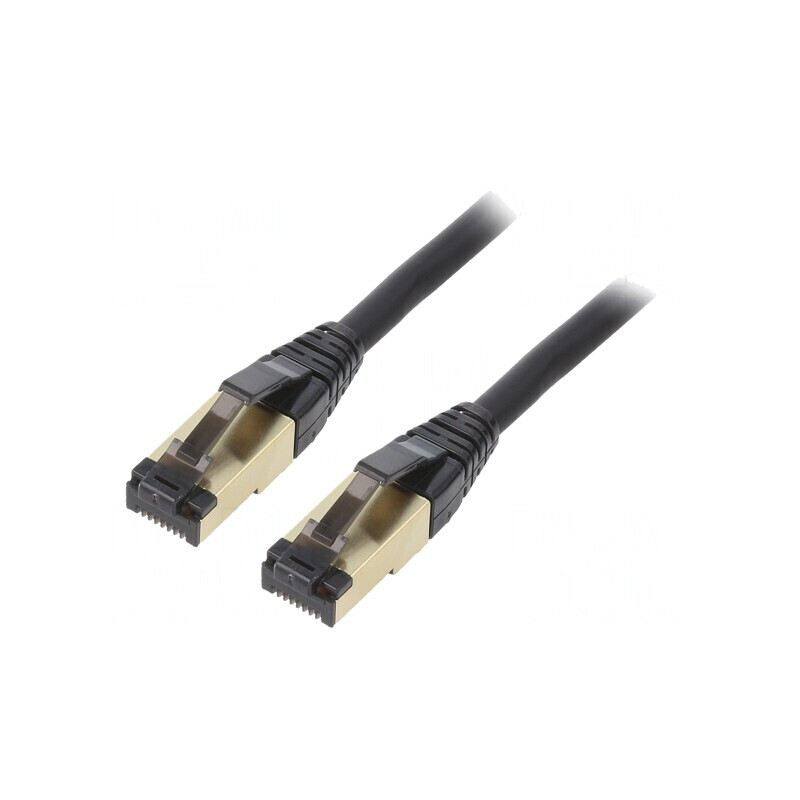 Patch cord S/FTP Cat 8 negru 15m LSZH 27AWG | Electronic-mag.ro | Componente Electronice