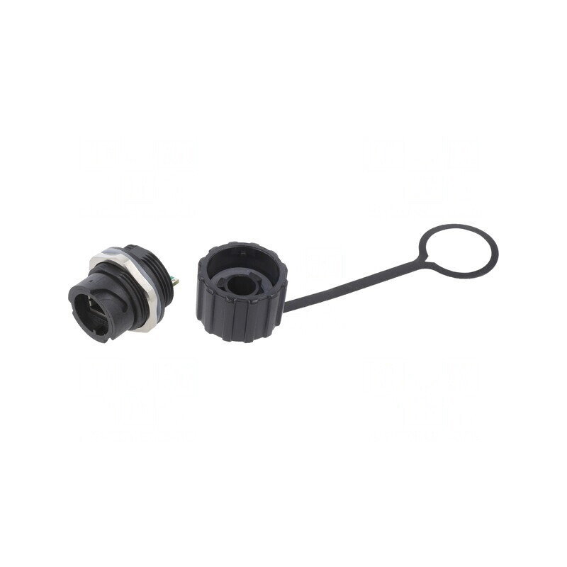 Soclu RJ45 Cat 5e Ecranat IP67 cu Capac de Protecție | Electronic-mag.ro | Componente Electronice