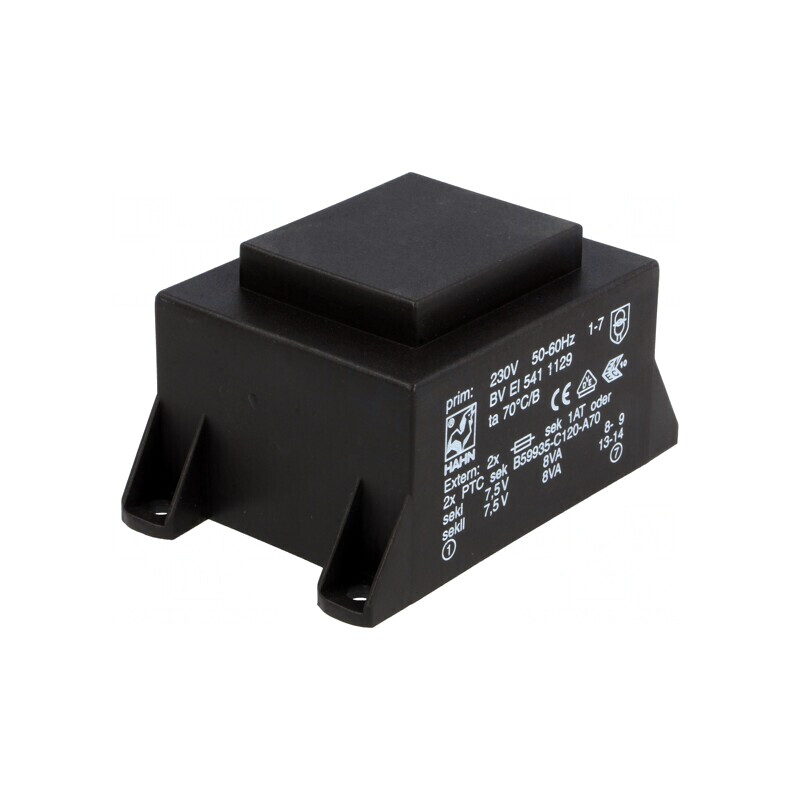 Transformator Încapsulat 16VA 230VAC 7,5V 1067mA | Electronic-mag.ro | Componente Electronice