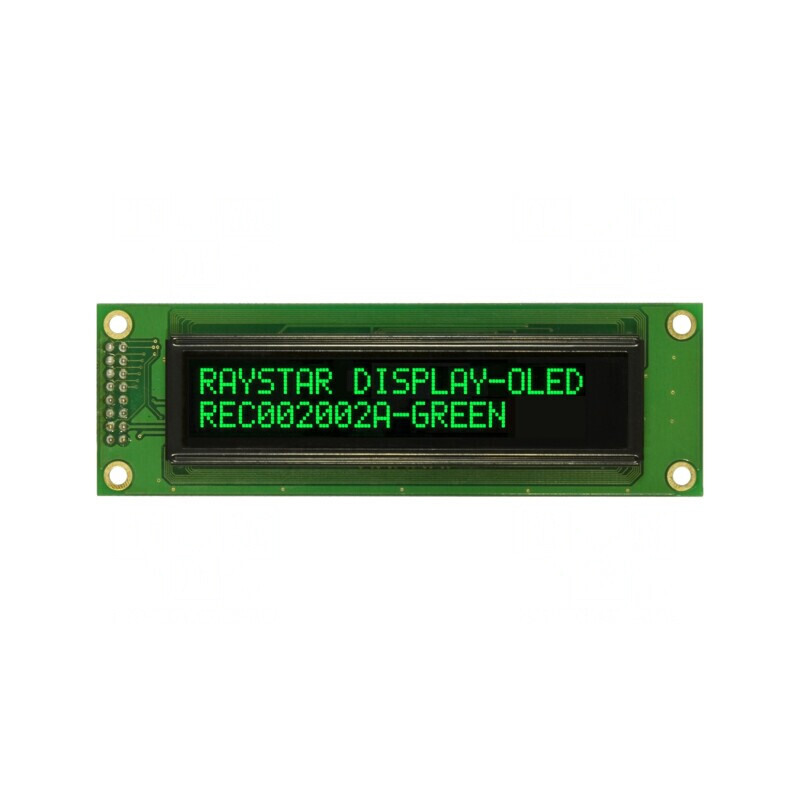 Afișaj OLED Alfanumeric 20x2 Verde 116x37x9.8mm | Electronic-mag.ro | Componente Electronice