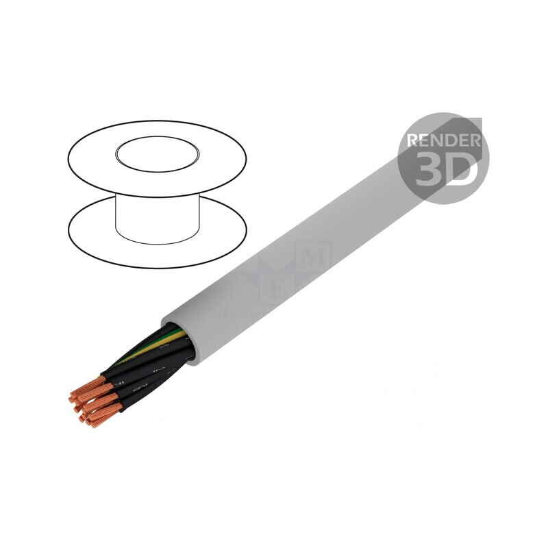 Cablu de Putere JZ-500-PUR 12G2,5mm2 300V/500V Gri | Electronic-mag.ro | Componente Electronice
