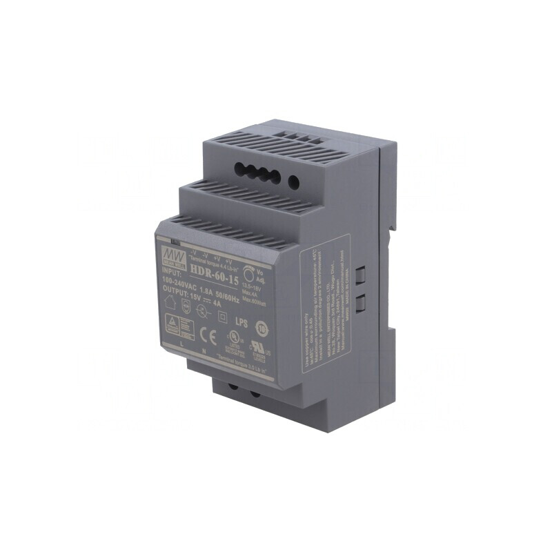 Alimentator Pulsatoriu DIN 60W 15VDC 4A | Electronic-mag.ro | Componente Electronice