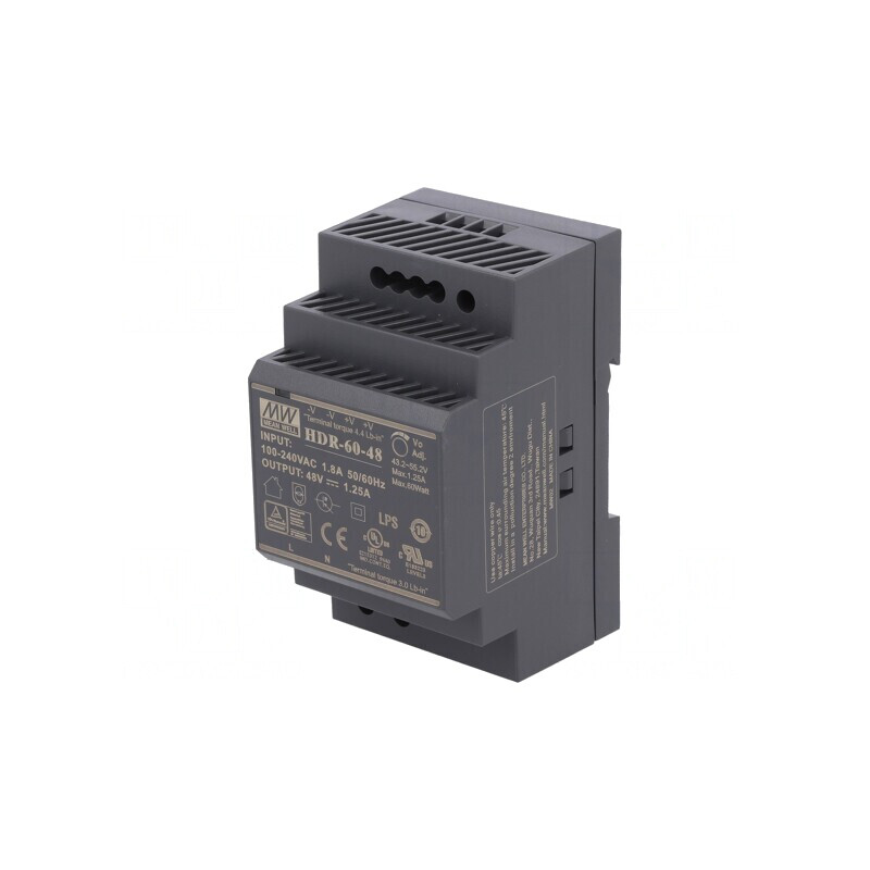 Alimentator șină DIN 60W 48V 1.25A | Electronic-mag.ro | Componente Electronice