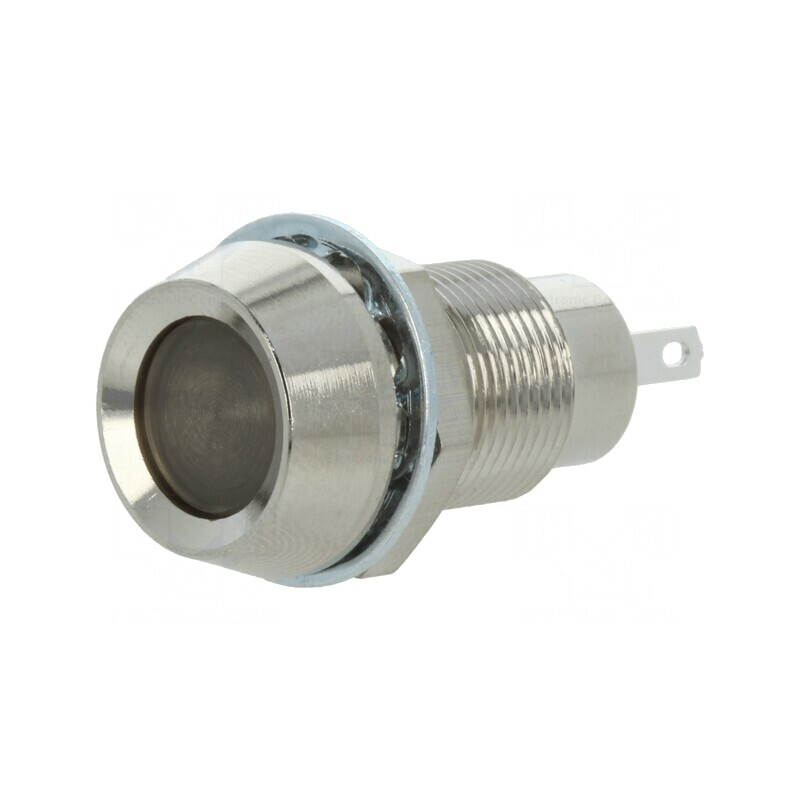 Lampa LED roșie 12VDC Ø12,7mm IP67 alamă | Electronic-mag.ro | Componente Electronice