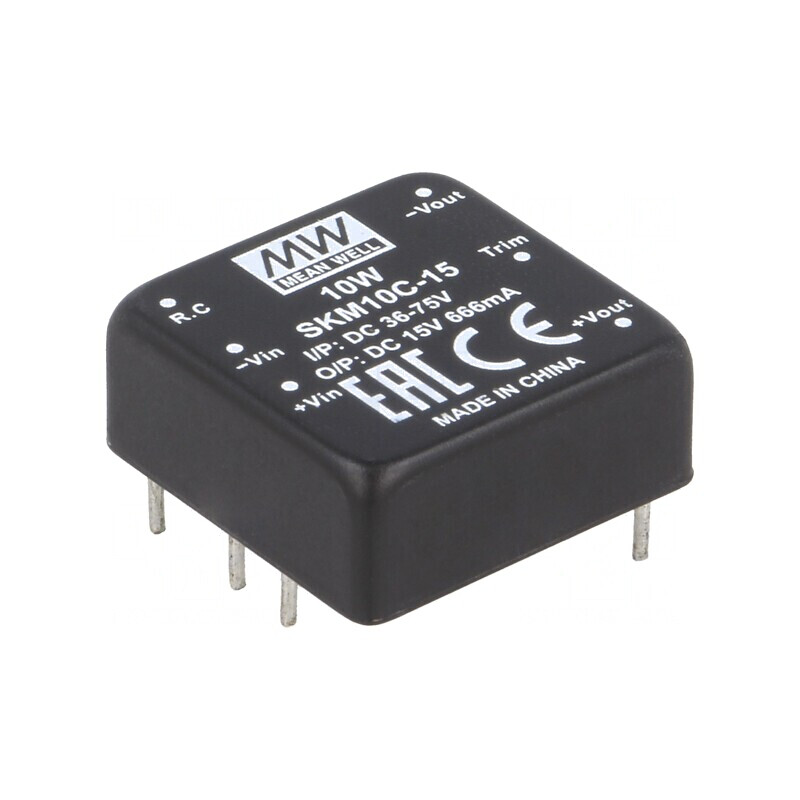 Convertor DC/DC 10W 36-75V la 15V 666mA THT | Electronic-mag.ro | Componente Electronice