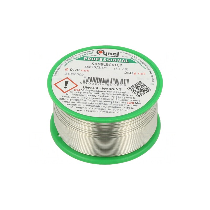 Sârmă de lipit fără plumb 0,7mm 250g | Electronic-mag.ro | Componente Electronice