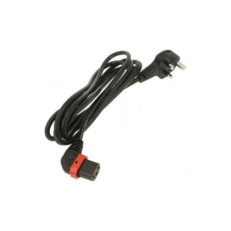 Cablu Alimentare UK BS 1363 la IEC C13 90° 3m Negru 10A 250V | Electronic-mag.ro | Componente Electronice