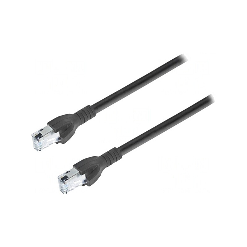 Cablu Patch Cord S/FTP CAT6a Negru 1m 26AWG | Electronic-mag.ro | Componente Electronice