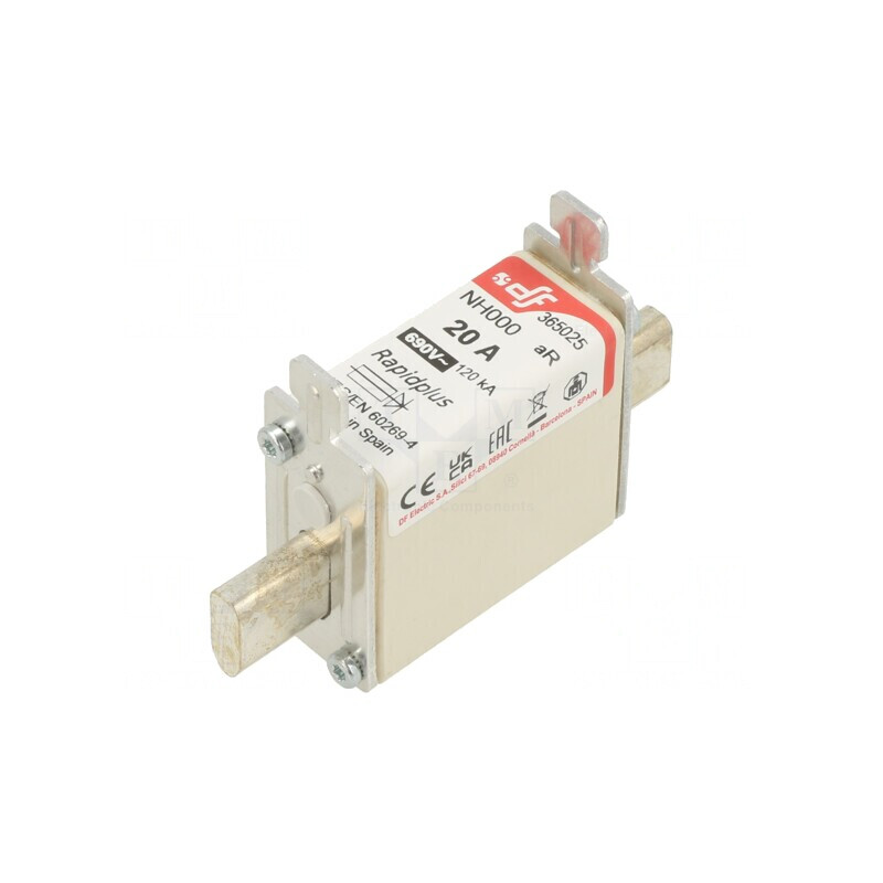 Siguranță NH000 20A 690VAC 440VDC Argintie | Electronic-mag.ro | Componente Electronice