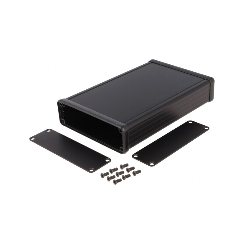 Carcasă din aluminiu neagră cu panou 103x160x30mm  | Electronic-mag.ro | Componente Electronice