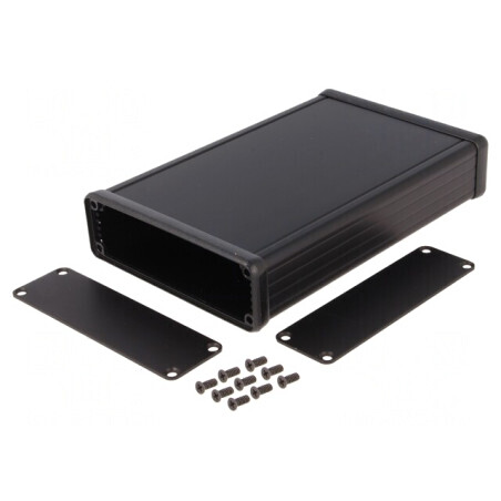 Carcasă din aluminiu neagră cu panou 103x160x30mm  | Electronic-mag.ro | Componente Electronice