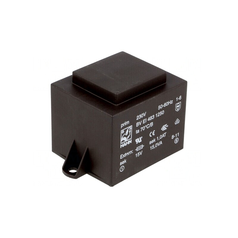 Transformator încapsulat 15VA 230V 15V 1A PCB | Electronic-mag.ro | Componente Electronice