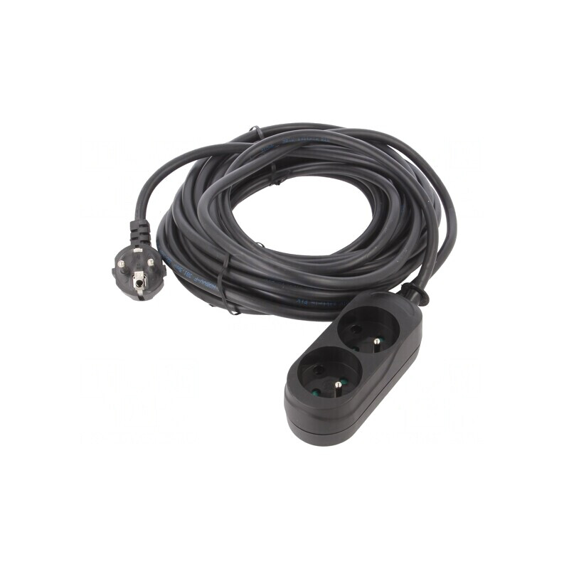 Prelungitor alimentare PVC negru 10m 16A | Electronic-mag.ro | Componente Electronice
