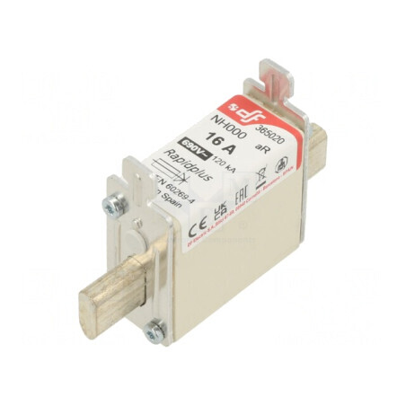Siguranță NH000 16A 690VAC 440VDC Argintie | Electronic-mag.ro | Componente Electronice
