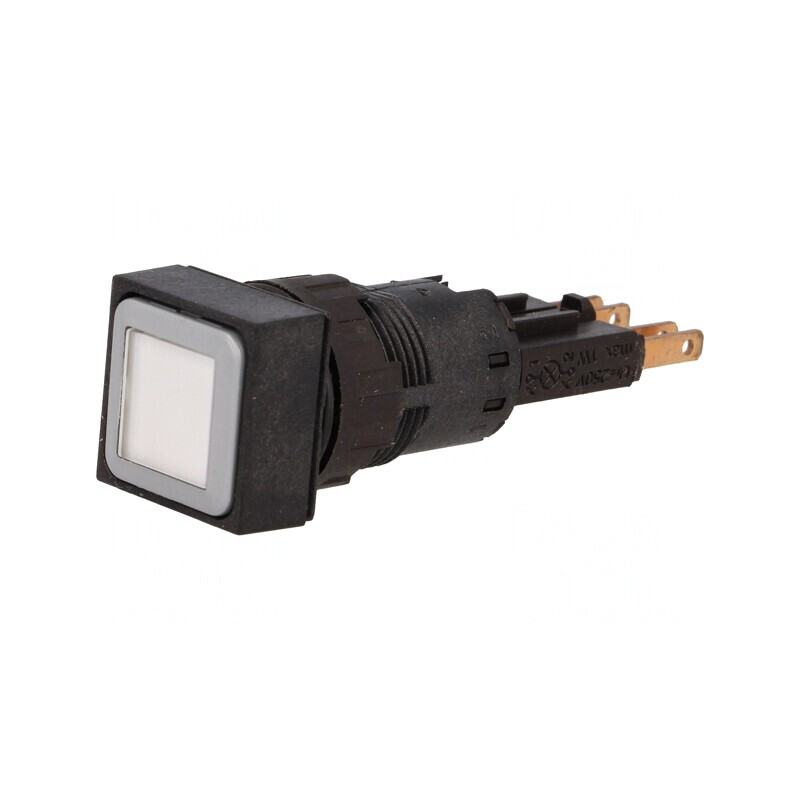 Comutator apăsare 16mm alb bec | Electronic-mag.ro | Componente Electronice