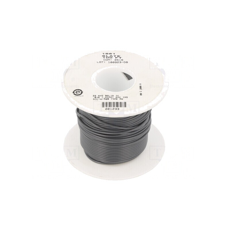 Cablu HookUp Wire 22AWG PVC Gri Închis 1kV 30,5m | Electronic-mag.ro | Componente Electronice