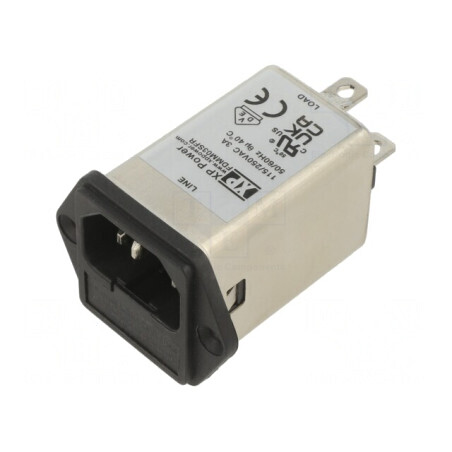 Conector Alimentare AC Soclu Tată 3A 250VAC IEC 60320 2,5mH | Electronic-mag.ro | Componente Electronice