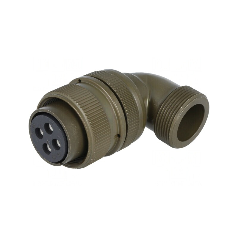 Conector circular 18 mm aliaj aluminiu oliv | Electronic-mag.ro | Componente Electronice