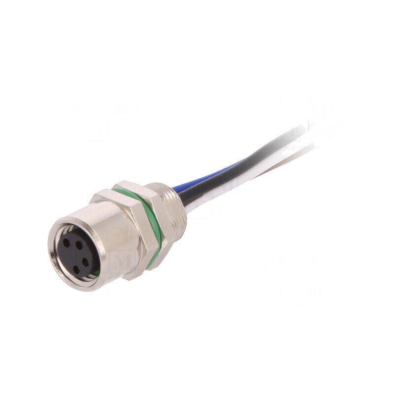 Conector M8 Mamă 4 Pini Montare pe Panou Cu Piuliță | Electronic-mag.ro | Componente Electronice