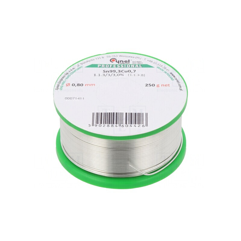 Sârmă de lipit fără plumb 0,8mm 250g | Electronic-mag.ro | Componente Electronice