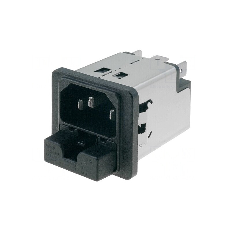 Conector Alimentare AC Soclu Tată 2A 250VAC IEC 60320 | Electronic-mag.ro | Componente Electronice