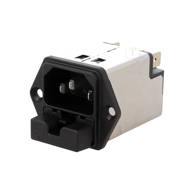 Conector Alimentare AC Soclu Tată 10A 250VAC IEC 60320 | Electronic-mag.ro | Componente Electronice