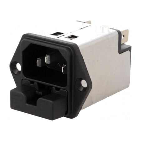 Conector Alimentare AC Soclu Tată 10A 250VAC IEC 60320 | Electronic-mag.ro | Componente Electronice