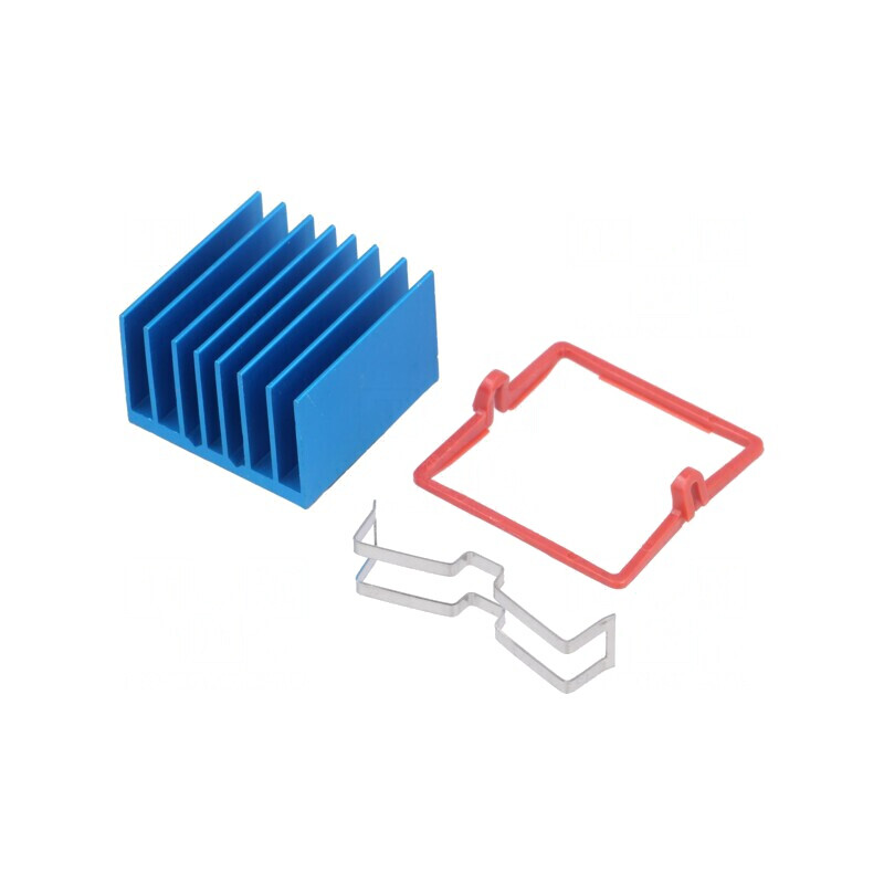 Radiator extrudat cu aripioare BGA albastru 27x27mm | Electronic-mag.ro | Componente Electronice