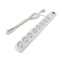 Prelungitor 8 prize 3m protecție supratensiune gri | Electronic-mag.ro | Componente Electronice