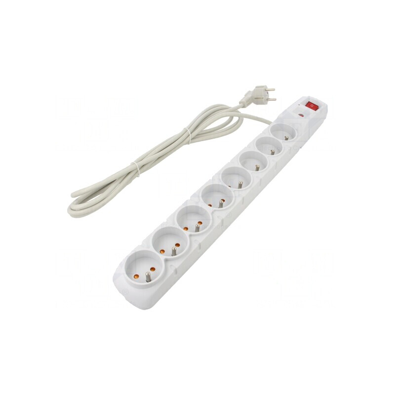 Prelungitor 8 prize 3m protecție supratensiune gri | Electronic-mag.ro | Componente Electronice