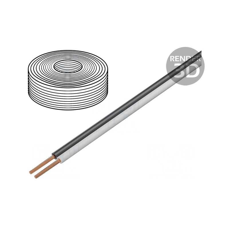Cablu Electric LiYz 2x0.5mm² 25m Alb/Negru | Electronic-mag.ro | Componente Electronice