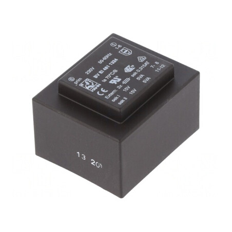 Transformator încapsulat 10VA 230VAC 15V 333mA PCB | Electronic-mag.ro | Componente Electronice
