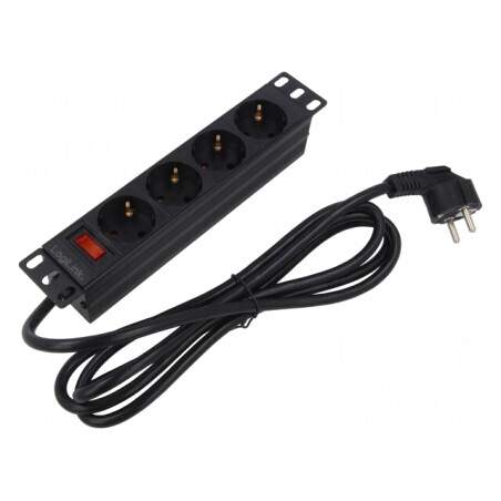 Prelungitor 4 Prize 230V 16A Negru | Electronic-mag.ro | Componente Electronice