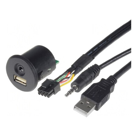 Adaptor USB/AUX Nissan Jack 3.5mm 4 Pin USB A Soclu | Electronic-mag.ro | Componente Electronice
