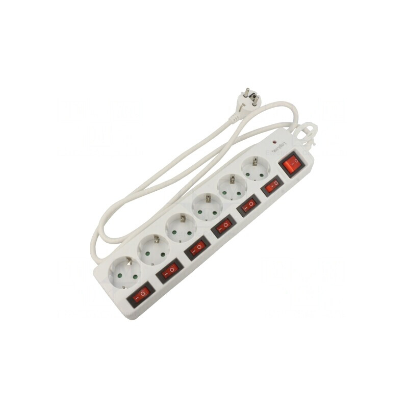 Prelungitor 6 Prize Alb 250VAC 16A | Electronic-mag.ro | Componente Electronice