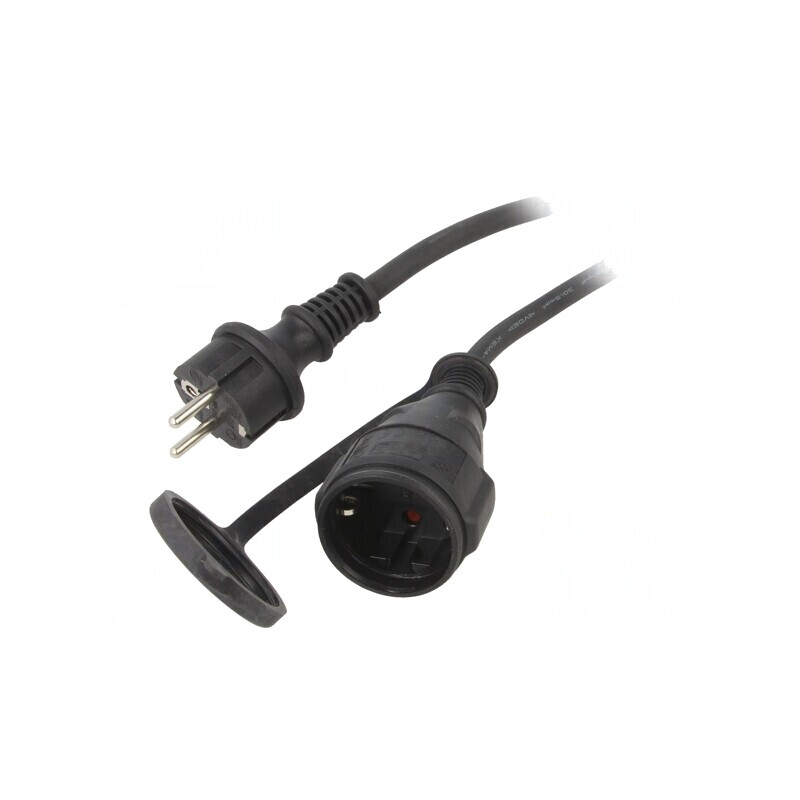 Prelungitor alimentare 5m negru 10A | Electronic-mag.ro | Componente Electronice
