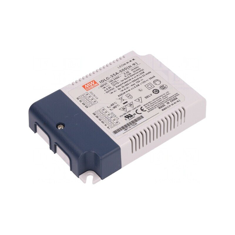Alimentator LED 25W 35-50VDC 500mA IP20 | Electronic-mag.ro | Componente Electronice
