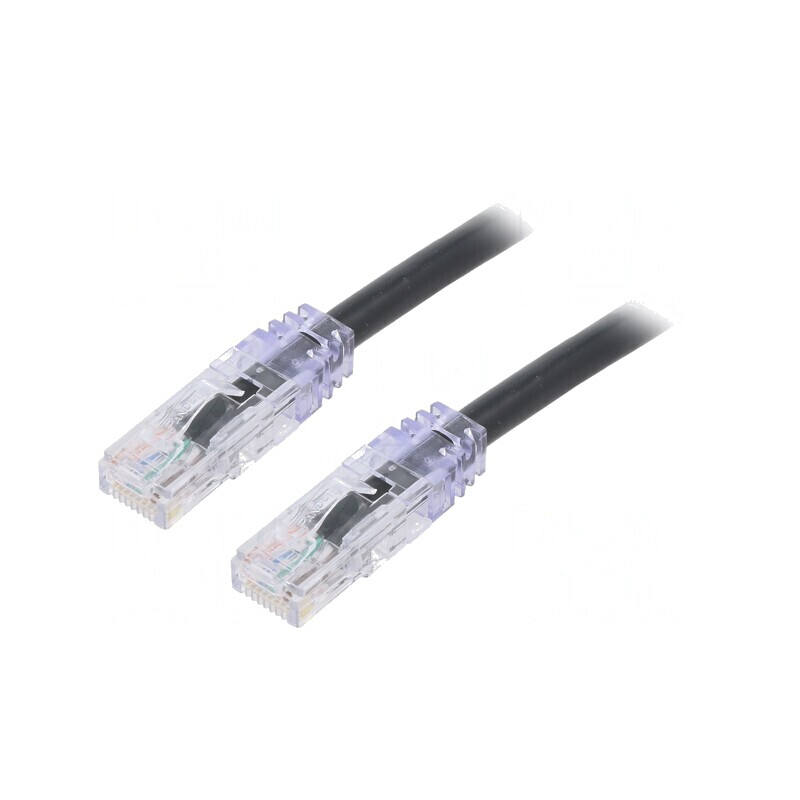Patch cord negru 3m UTP Cat6a 10Gig | Electronic-mag.ro | Componente Electronice
